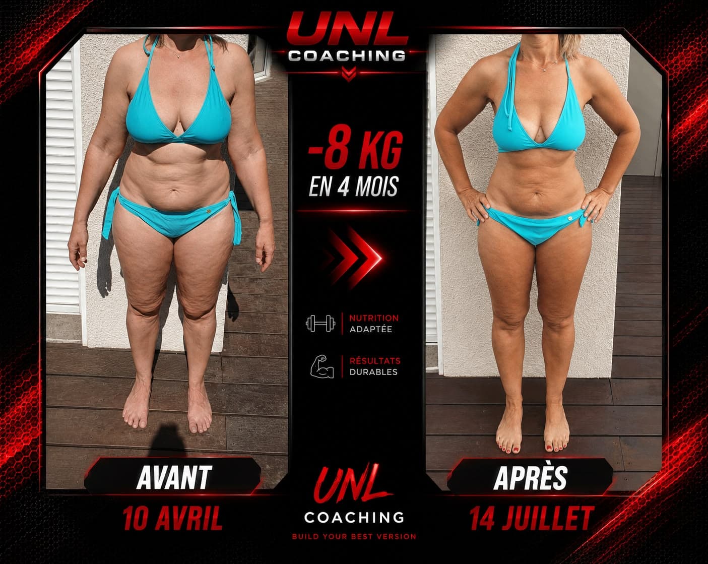 Transformation -8kg en 4 mois